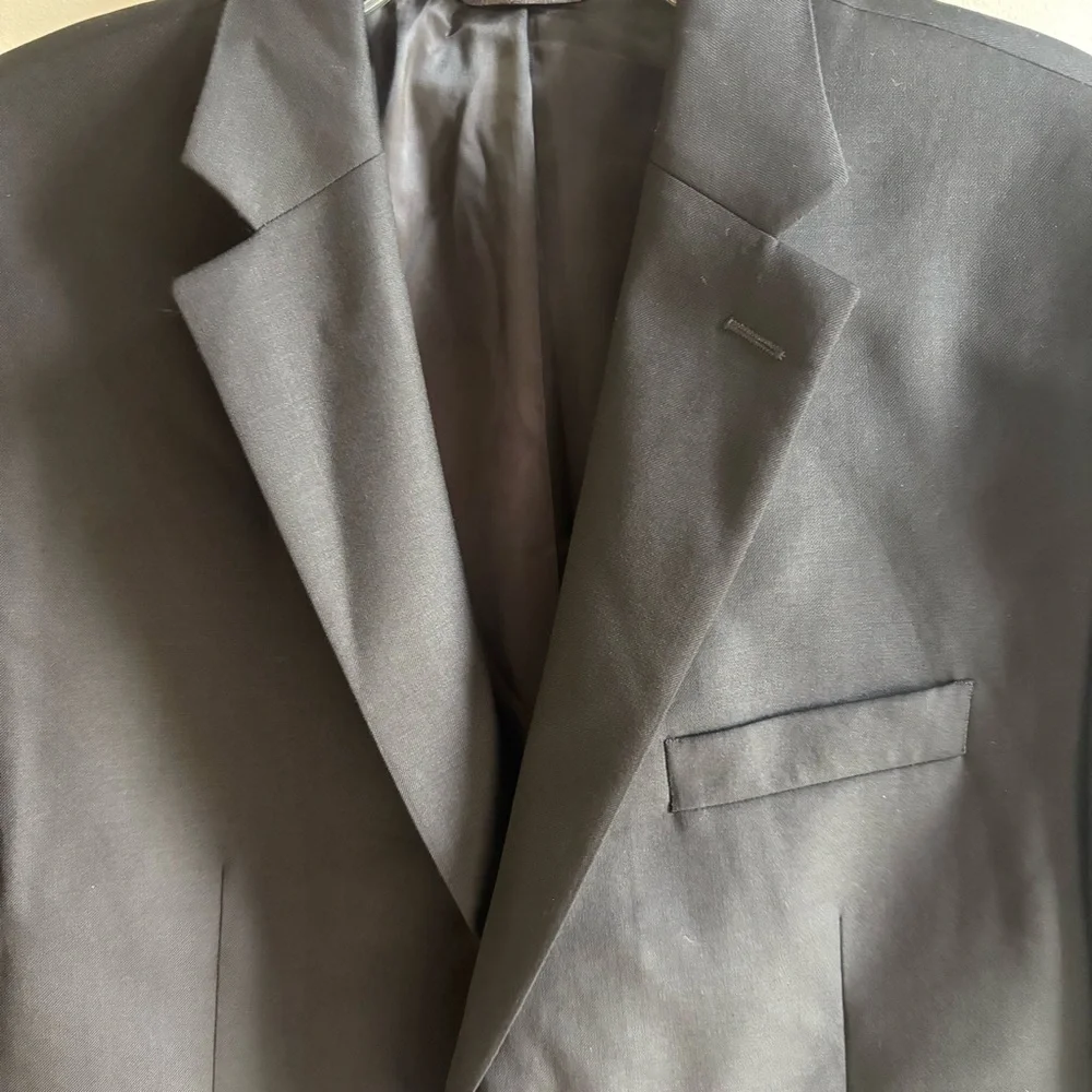 Lauren Ralph Lauren Size 42R Wool Career Notched Blazer Jacket Black